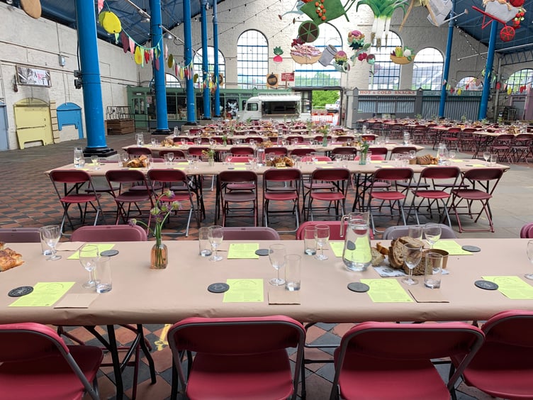 The table decorations were provided by Peak Cymru