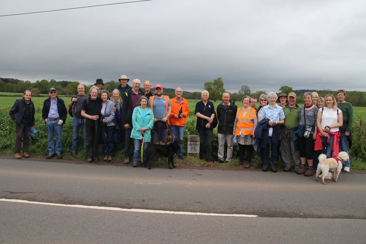 Some of those who took part in the Coronation Beating the Bounds and Boundary Walk after the new Boundary Stone No 1 was christened. AQ 0811
