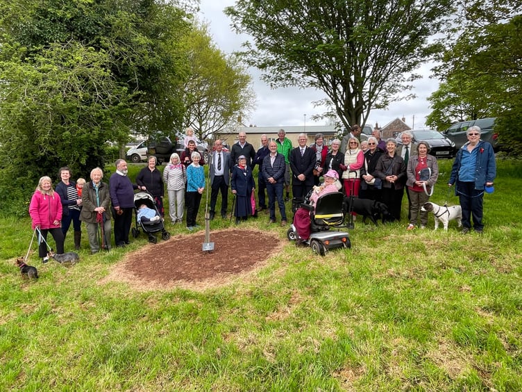 There was a good crowd to watch the tree planting.