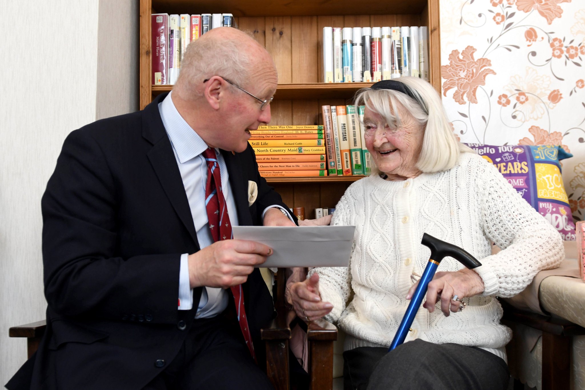 The 100th birthday of Douglas resident Pat Gill, pictured with Lieutenant Governor Sir John Lorimer