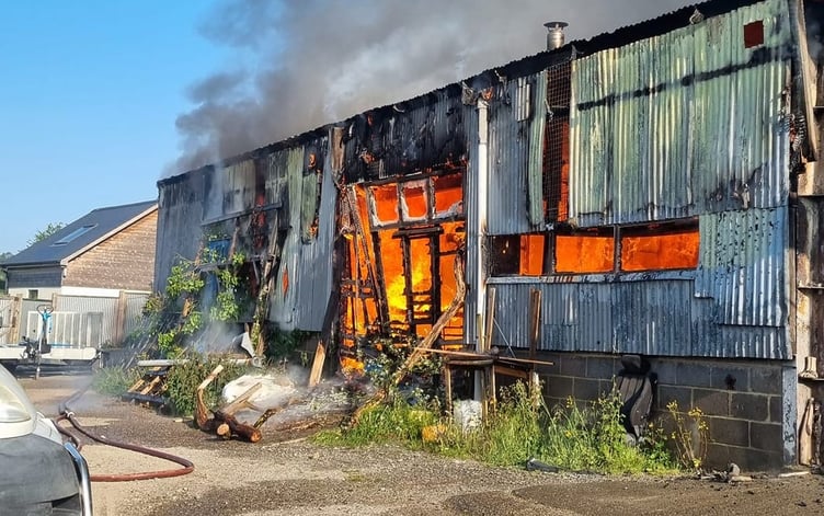 Newton Abbot Firefighters have posted on Facebook these dramatic pictures of the blaze that destroyed a commercial unit at Barkingdon Business Park near Staverton. Pictures: Newton Abbot Fire Station (May 2023)