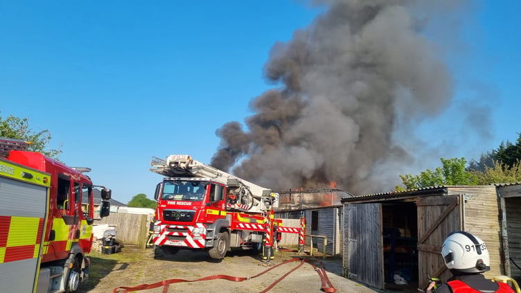 Newton Abbot Firefighters have posted on Facebook these dramatic pictures of the blaze that destroyed a commercial unit at Barkingdon Business Park near Staverton. Pictures: Newton Abbot Fire Station (May 2023)