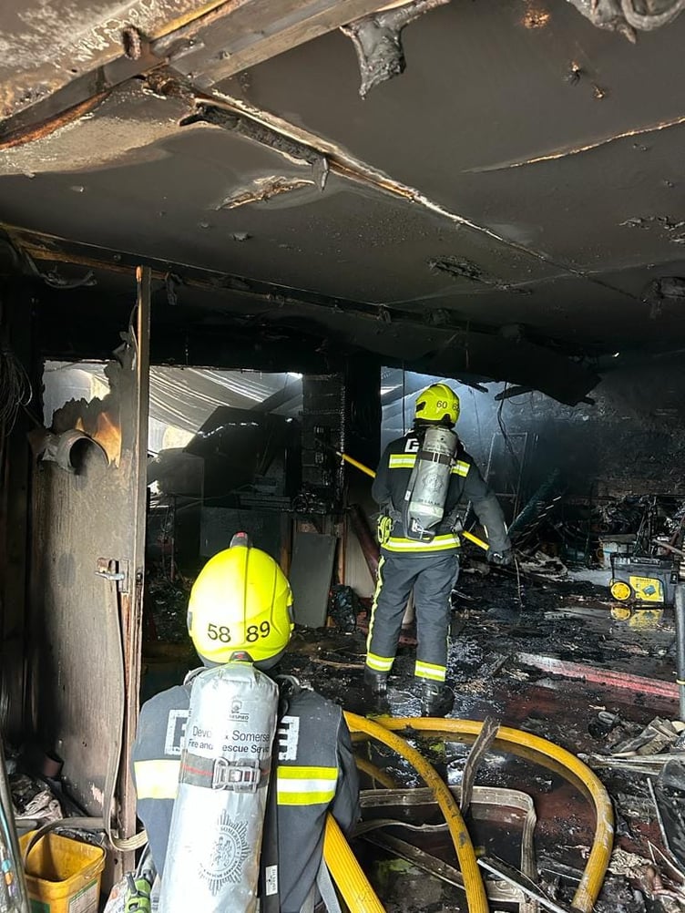 Newton Abbot Firefighters have posted on Facebook these dramatic pictures of the blaze that destroyed a commercial unit at Barkingdon Business Park near Staverton. Pictures: Newton Abbot Fire Station (May 2023)