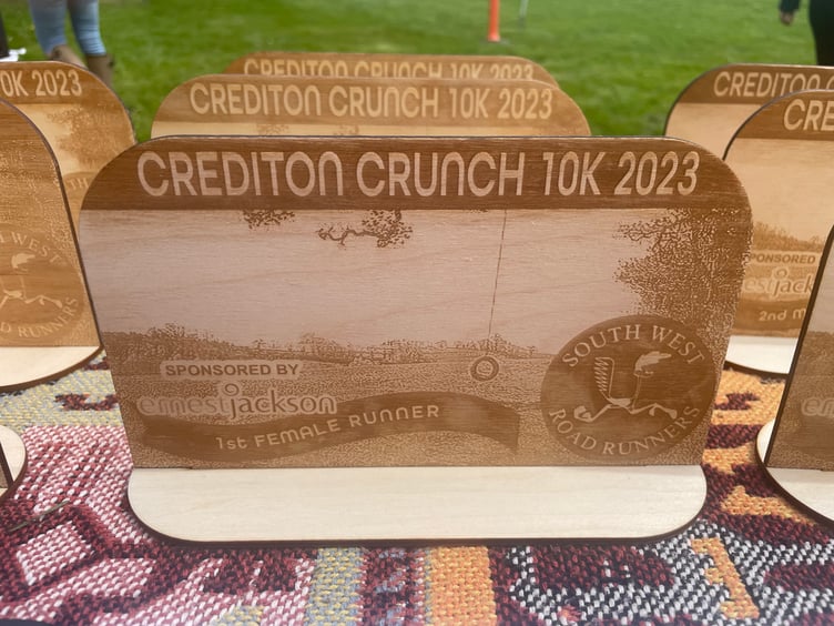One of the specially-made wooden trophies. AQ 8758