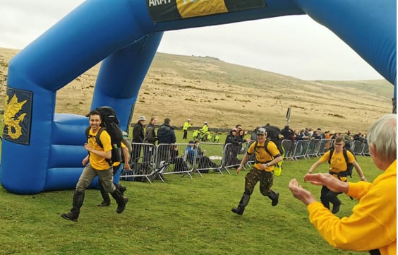 Racing for the finish.