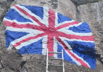 Coronation lick of paint for cliff face Union Jack