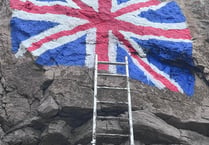 Coronation lick of paint for cliff face Union Jack