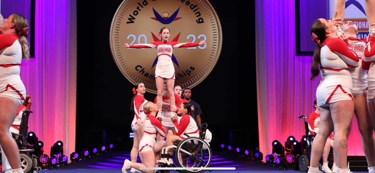 Kayla in action during England's routine at the world championships