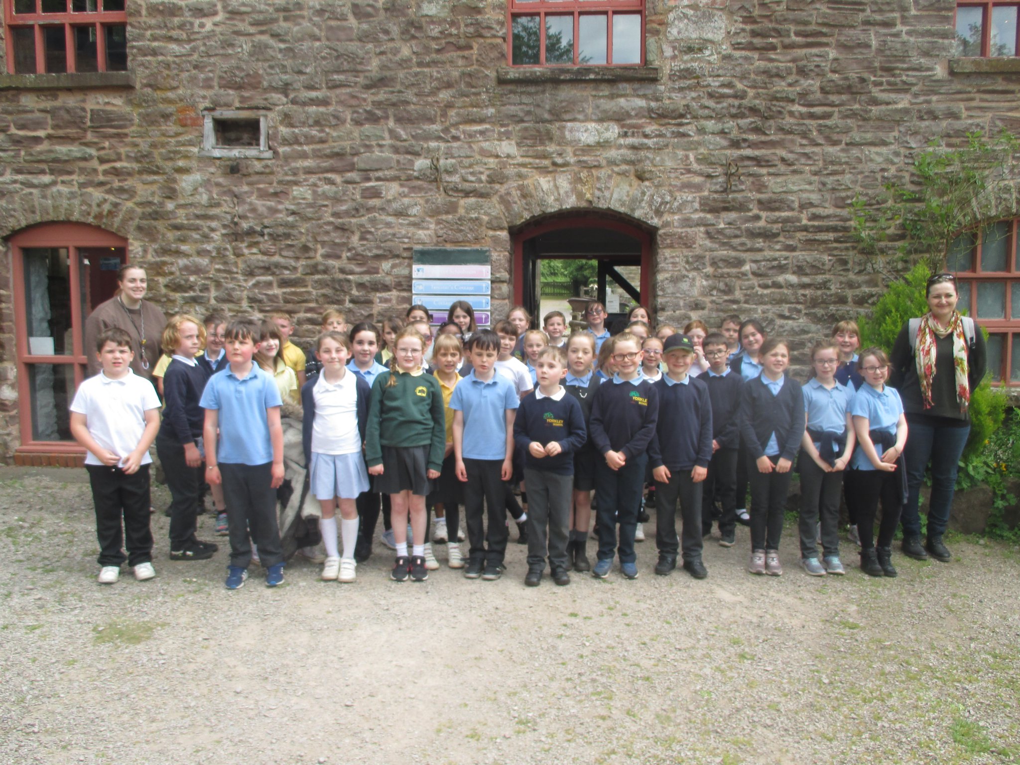 The pupils from Parkend and Yorkley schools with their teachers Lucy Southgate and Lei Cooper