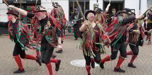 Alton Morris dance for King Charles III in Alton's Market Square