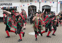Alton Morris dance for King Charles III in Alton's Market Square