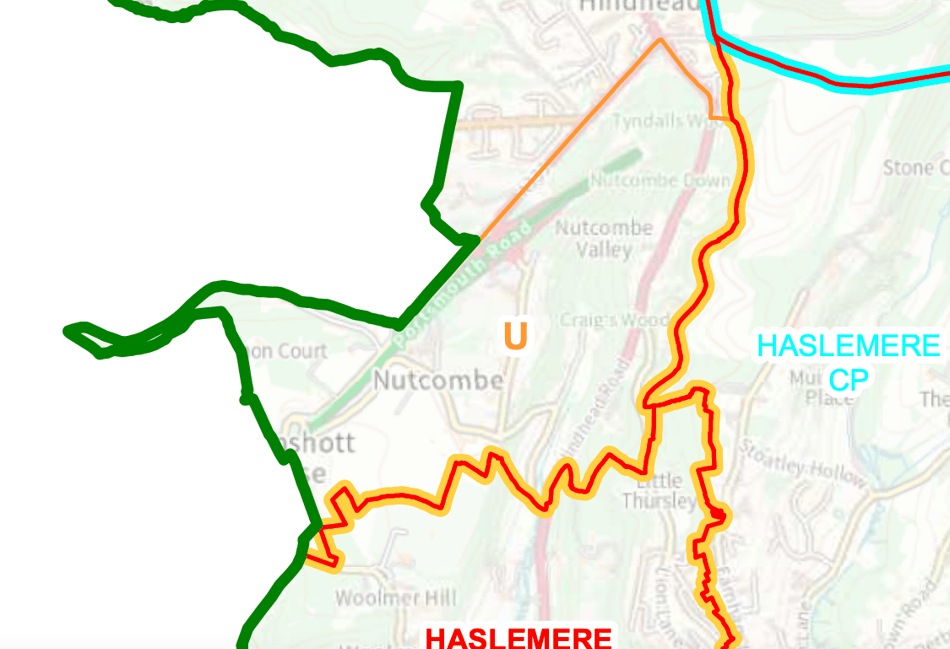 <p>Nutcombe ward broadly covers  to the Nutcombe Valley between Bramshott Chase to the south west and Hindhead to the north east</p>