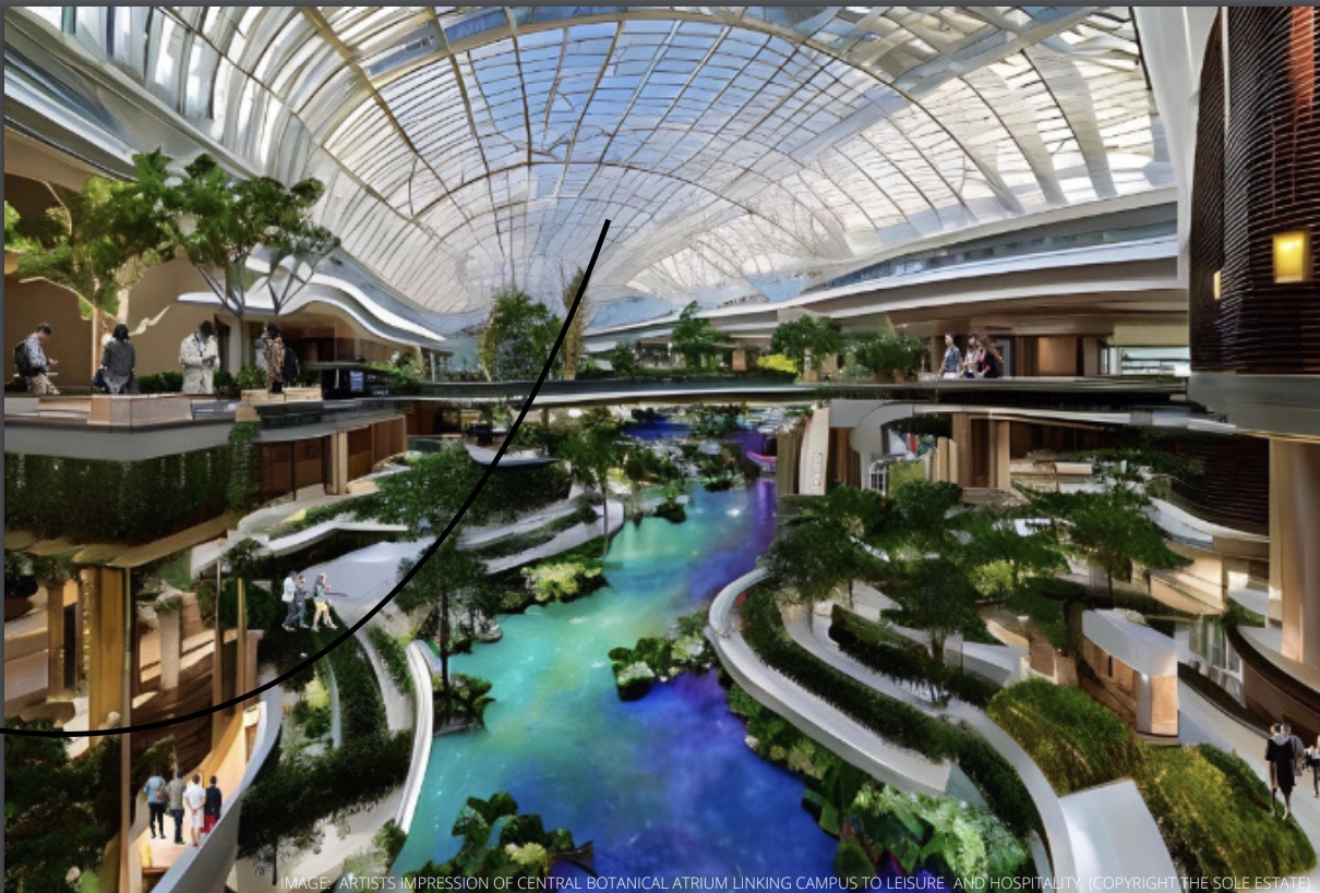 An artist impression for a university campus being proposed in the south of the island