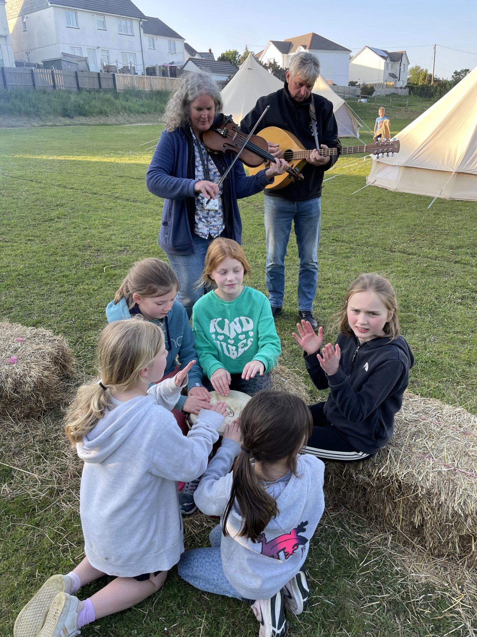 Students got to toast marshmallows and sing songs around the fire while camping