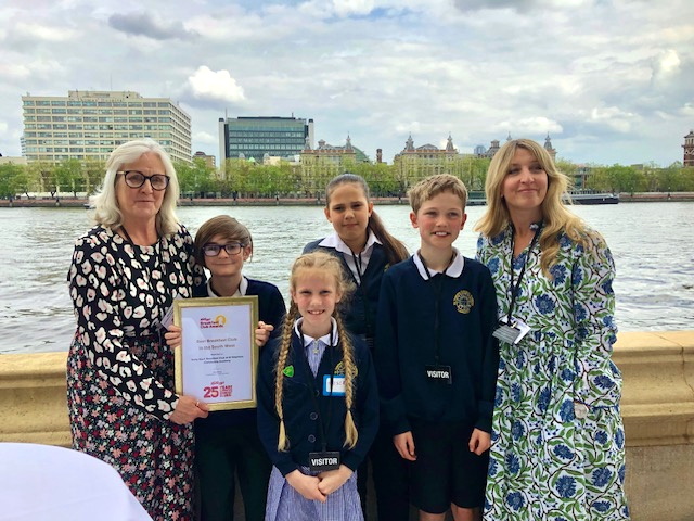 Students and staff visited the Houses of Parliament to receive the Breakfast Club Award