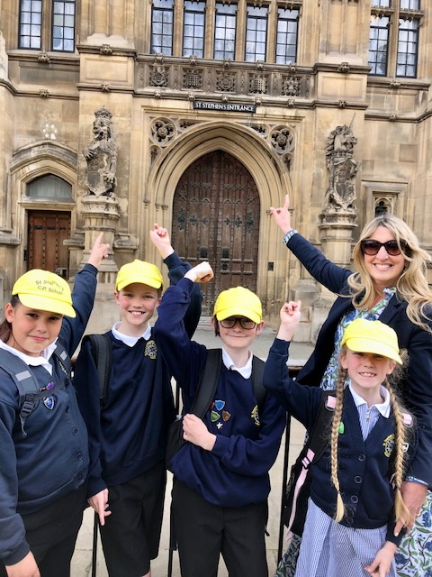Students and staff visited the Houses of Parliament to receive the Breakfast Club Award