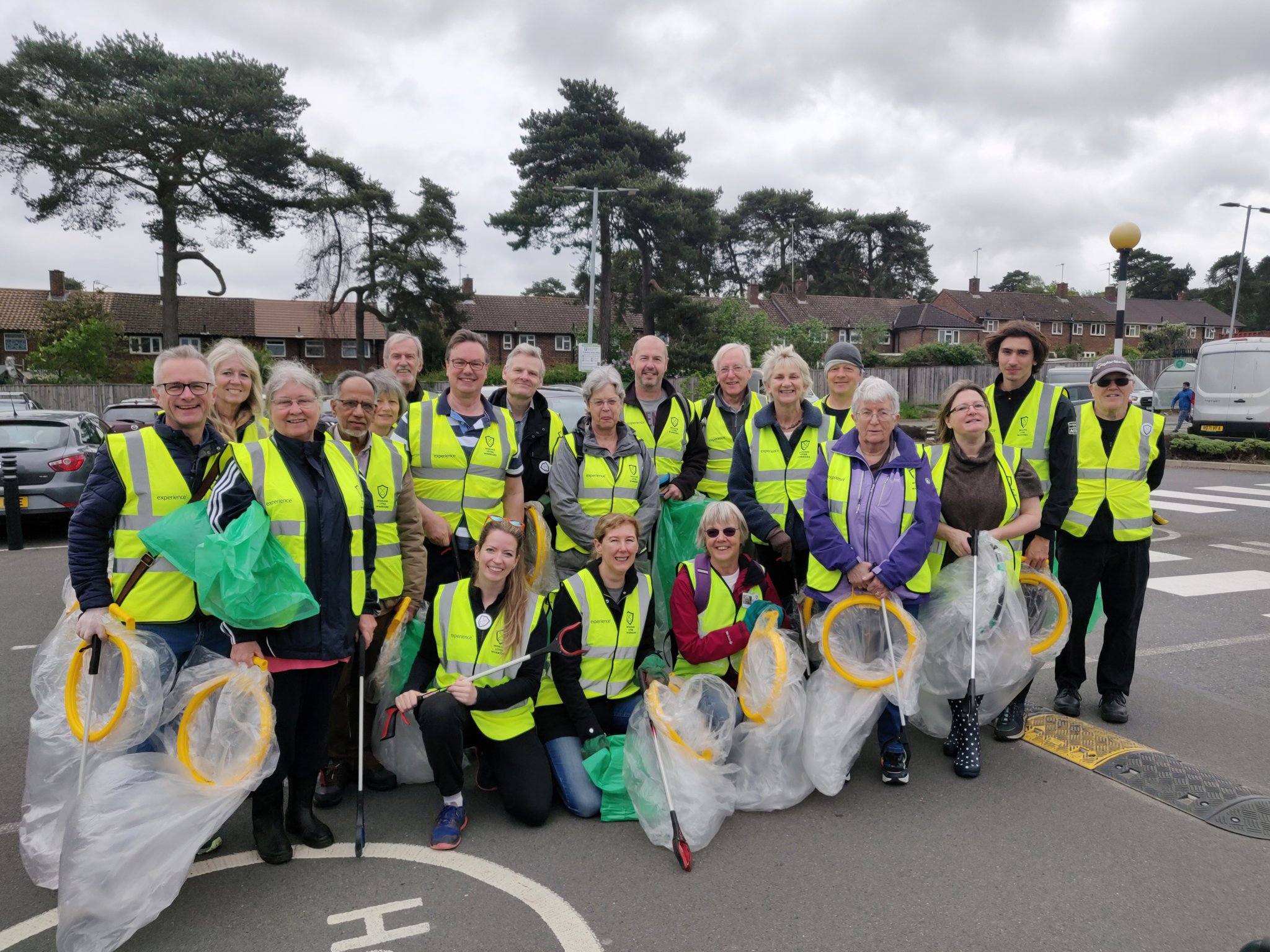 The team of litterpickers ready for action.