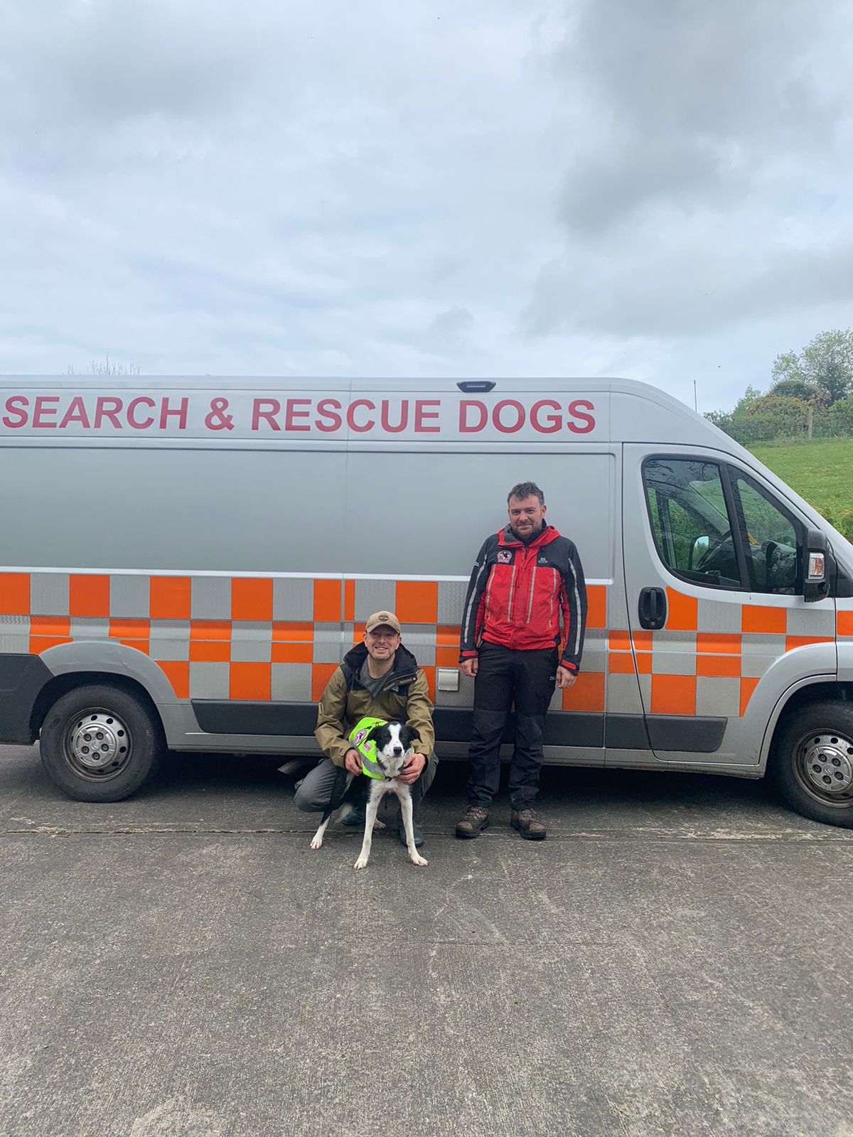 The new trainee dog team after the obedience test