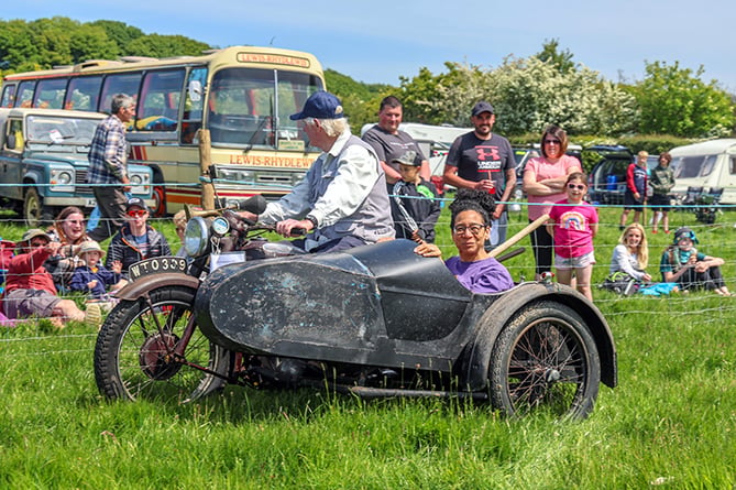 Made for two: This Ariel KH Fieldmaster 500cc was bought at a Carmarthen auction after being found in a barn and was formerly used by John Rhoshill, which was his only transport when he worked for Ceredigion County Council