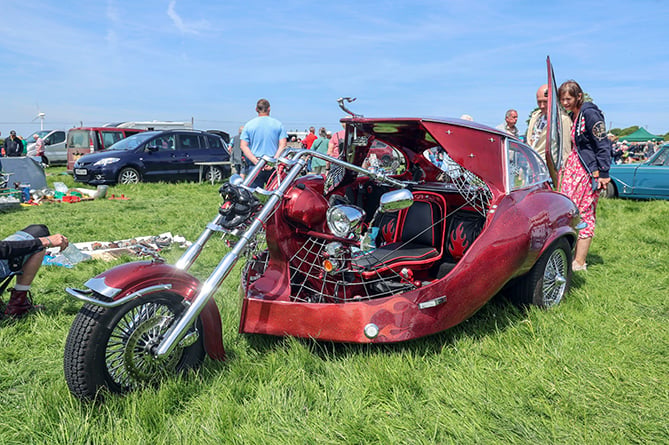 This E Type Jaguar/
VW-engined trike was probably the most looked at vehicle at the show and was driven there from Llanon