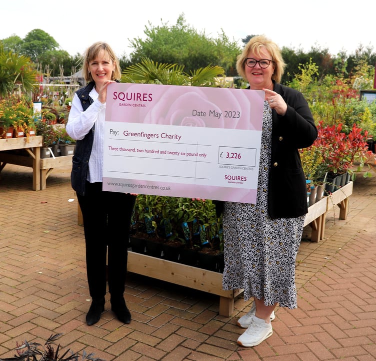 Squire's Garden Centres has donated £3,226 to Greenfingers