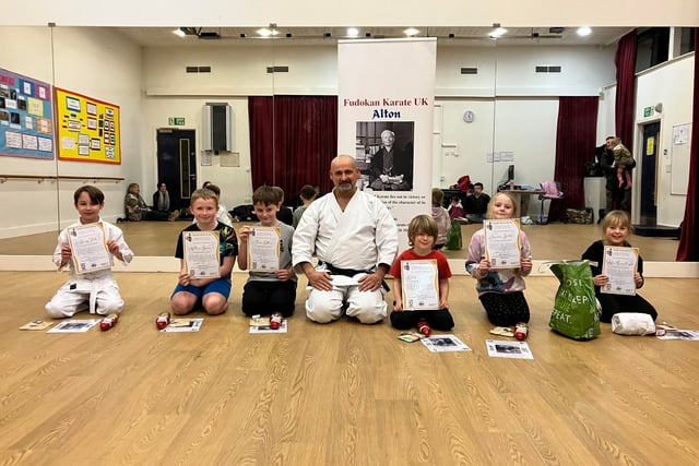 Alton karate students all pass first belt test