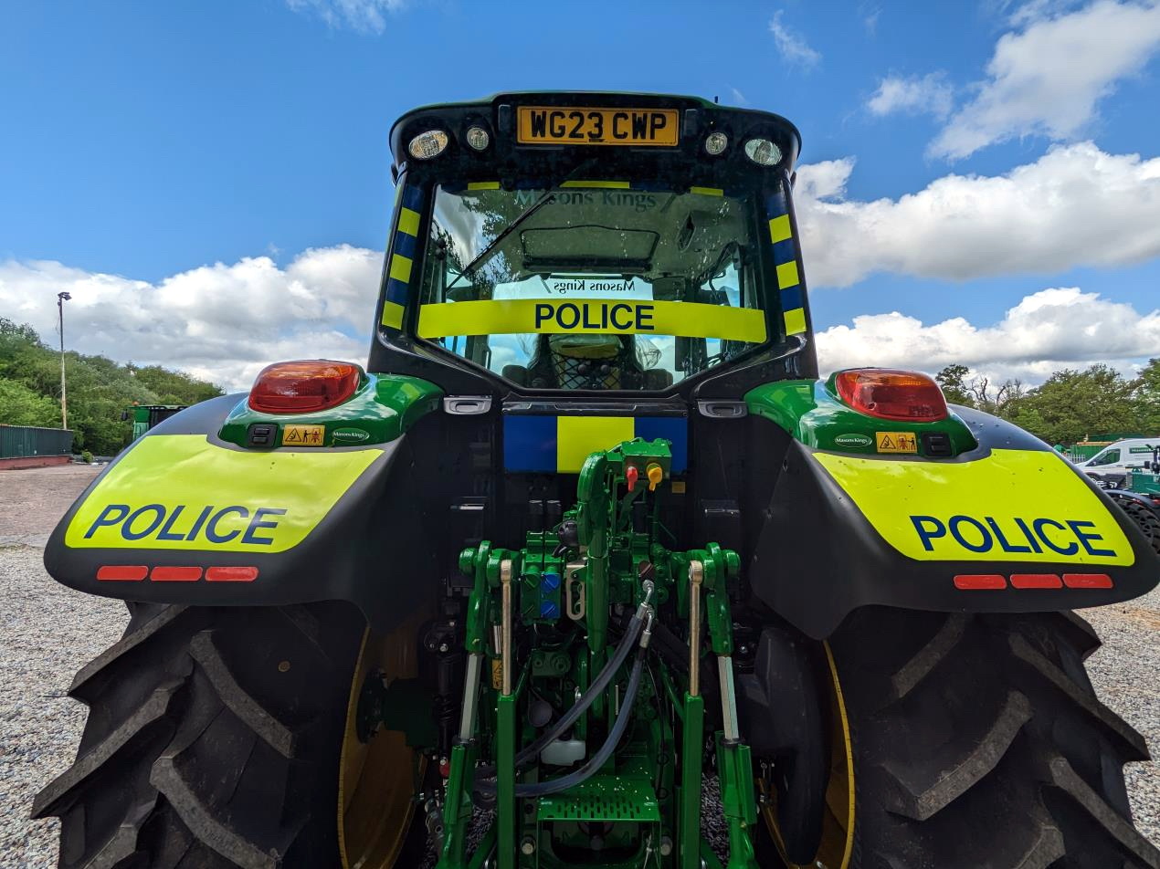 Police are offering the chance for a youngster to choose the official name of the newest addition to its fleet, this John Deer tractor, loaned free of charge to Devon and Cornwall Police by local agricultural machinery dealership, Masons.
Picture: police (31-5-23)