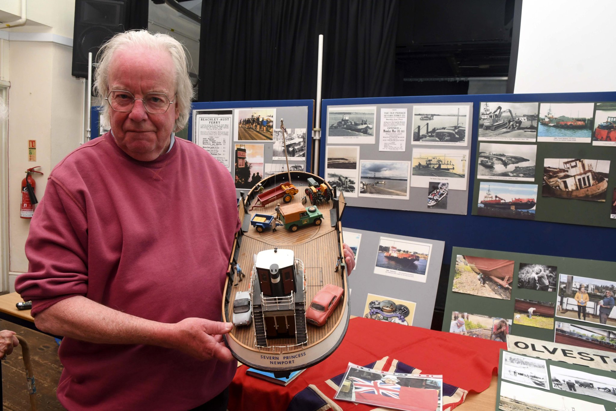 Tim Ryan of the Severn Princess Restoration Group with a model of last surviving Severn ferry