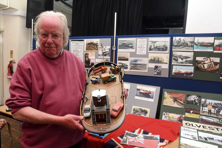 Tim Ryan of the Severn Princess Restoration Group with a model of last surviving Severn ferry