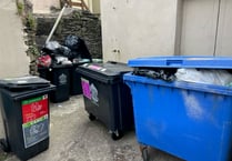 Resident dumps bin at town hall in protest