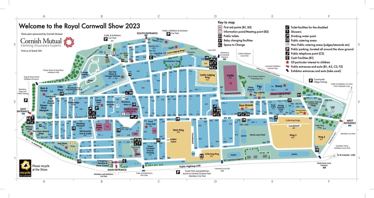 The show ground map. Picture: Royal Cornwall Show