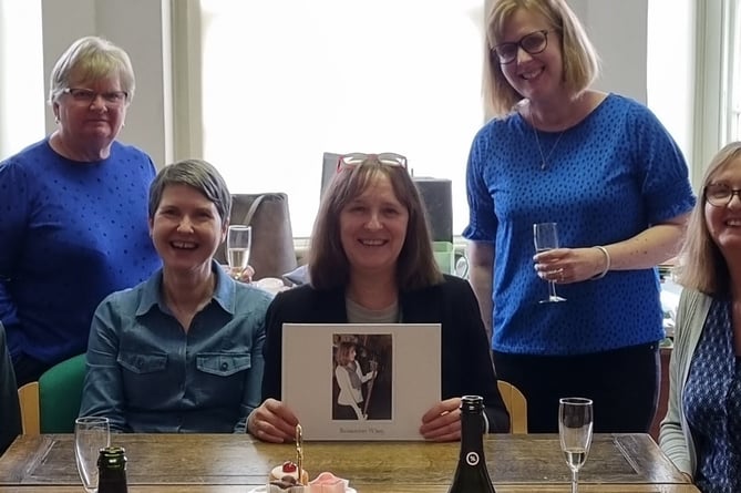 Haslemere Museum staff bid farewell to curator, Julia Tanner (centre)
