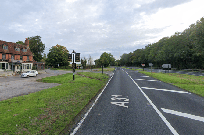 The A31 Hen and Chicken junction at Froyle