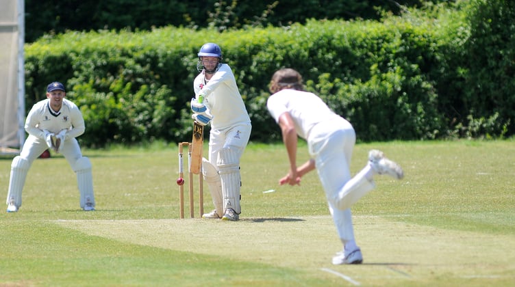 Devon Cricket League Division B. Chudleigh versus Ipplepen. Pen's Matt Beasant