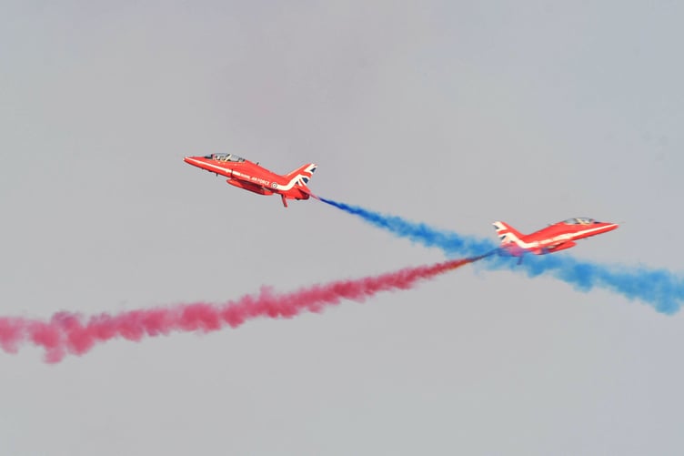 A display by the red arrows over Douglas -