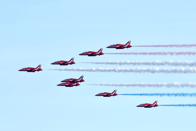 A display by the red arrows over Douglas -