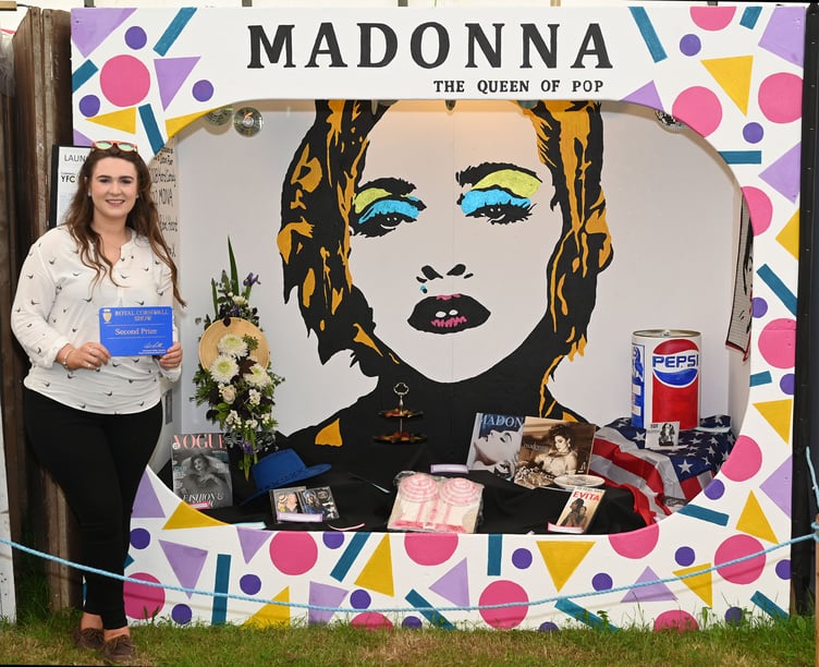 Emily Brookham of Launceston YFC taking second place in the YFC cubicle competition with the club’s entry entitled “Madonna The Queen of Pop”