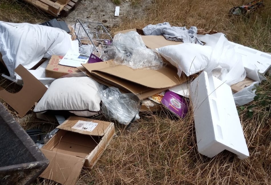 <p>The household rubbish fly-tipped in West Worldham</p>