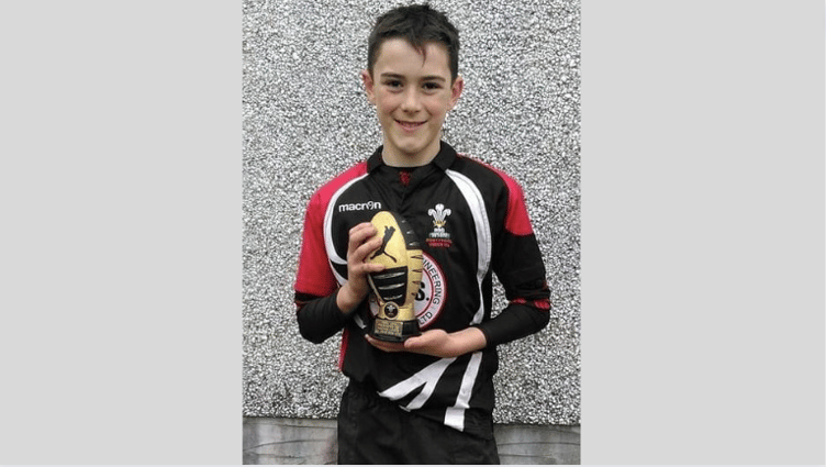 Haydn received a trophy after playing for Pontypool Schools District U11 for scoring the most try’s ever scored by one player in a season with 50