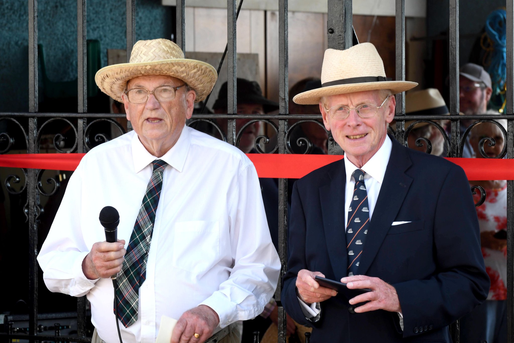 The official reopening of the first restored section the Queen’s Pier in Ramsey, on the 135th anniversary of its opening - pictured is Stuart McKenzie, project manager of the Queen’s Pier Restoration Trust, and Lieutenant Governor Richard Gozney