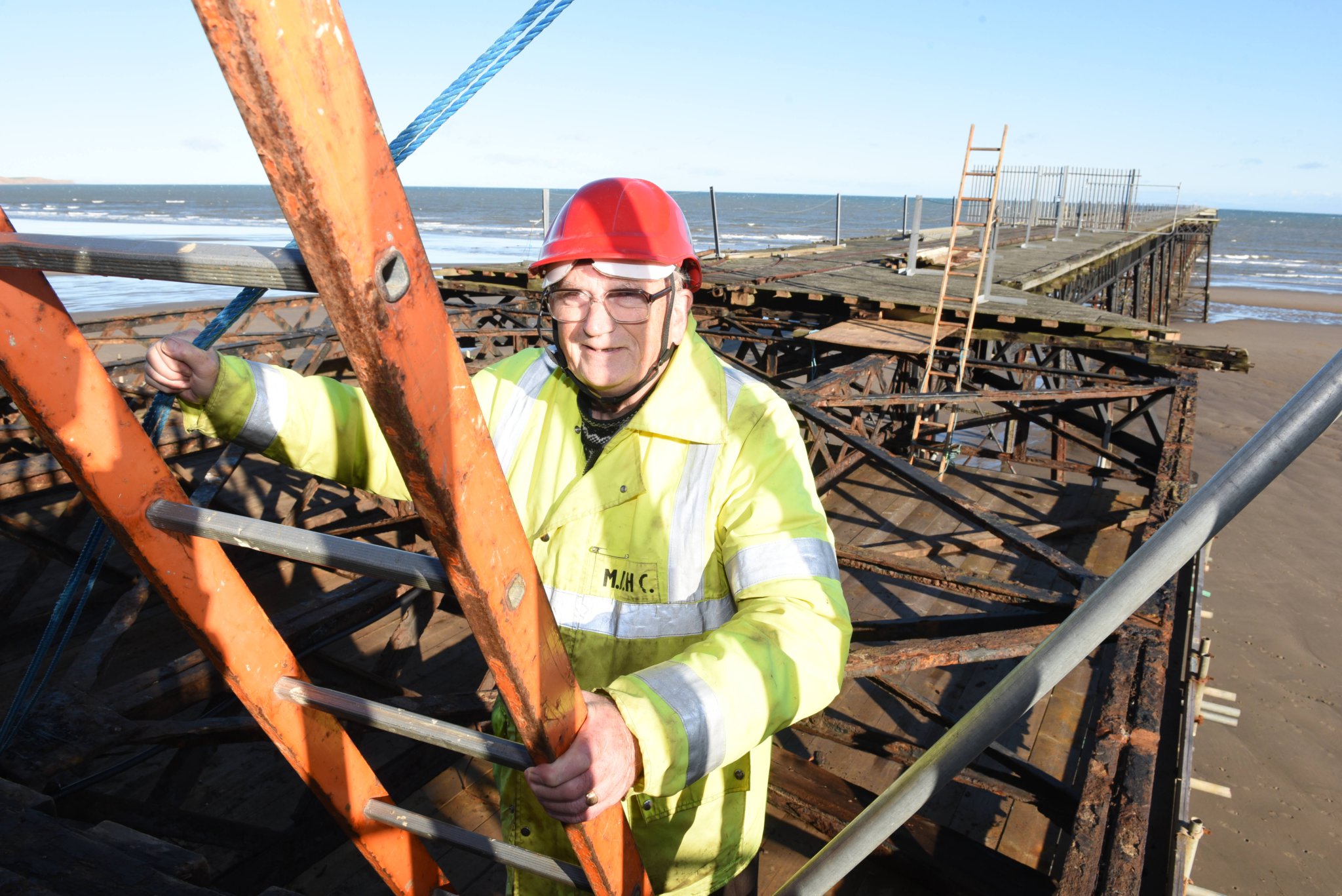 Restoration work on the Queen's Pier, Ramsey - pictured is project manager Stuart McKenzie