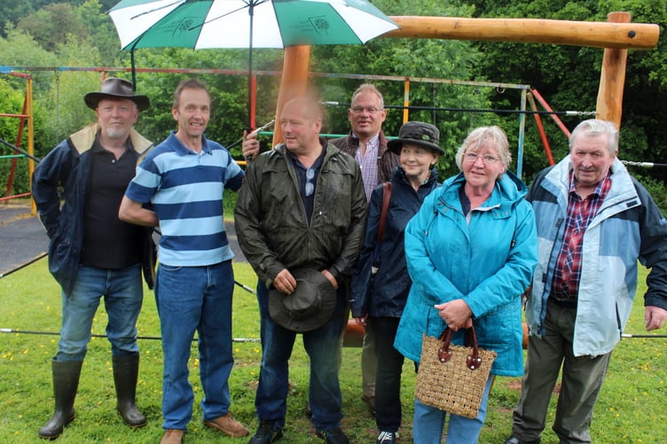 Parish Councillors at the opening, left to right - Mark Wallace, Matthew Charlton-Ann, Steve Smith (Chairman), Rob Johnstone, Rachel Hodder, Margaret Manning and Neville Enderson. SR 7991