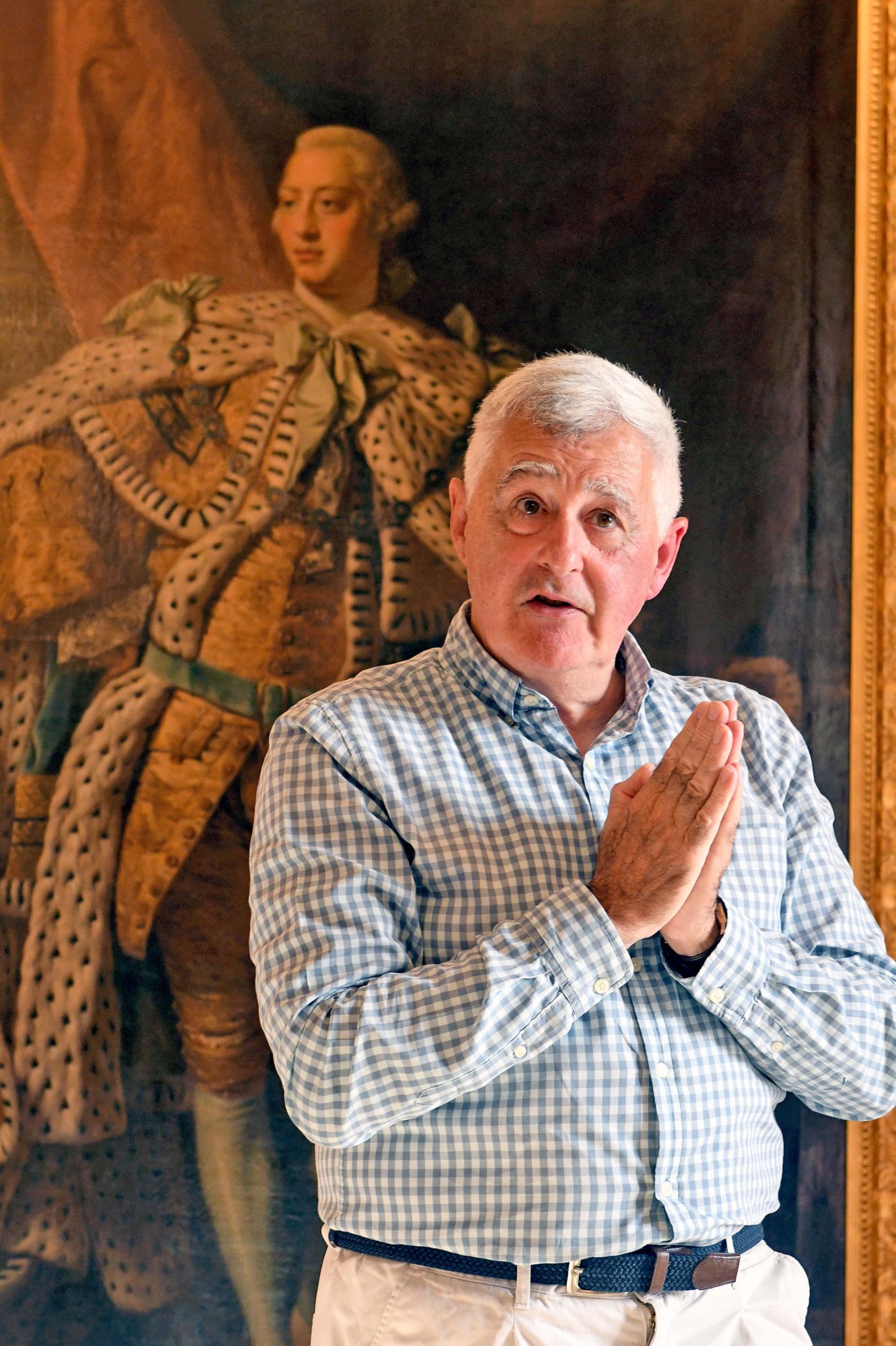 Manx National Heritage's annual Heritage Open Day events. A tour of the state rooms of Government House led by Charles Guard, who is pictured in front of a painting of King George III in the dining room