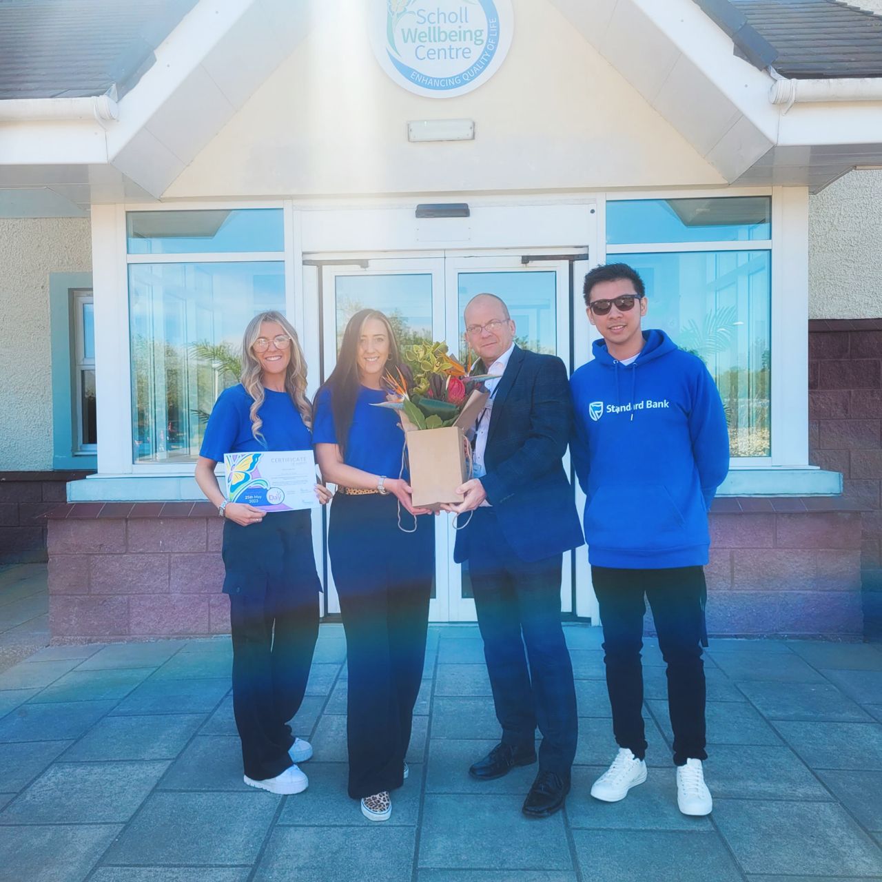 Hospice CEO, John Knight (second from right) with from Standard Bank
