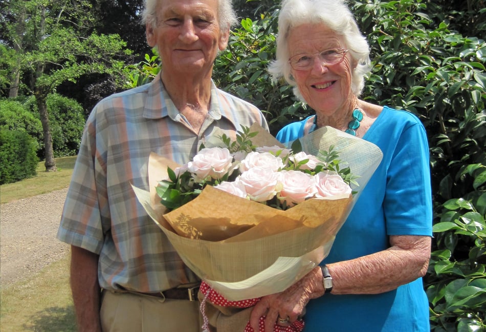 <p>Mavis and husband Frank, who has himself headed up the church’s gardening team for a very long time</p>