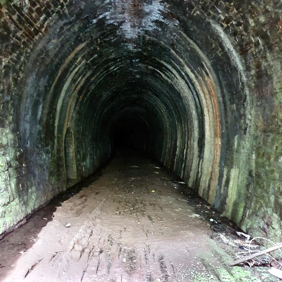 Looking down the abandoned tunnel at Trelill. Picture: Nick Hairs