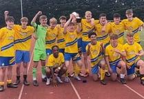 Monmouth Comprehensive's senior football team take Gwent Cup