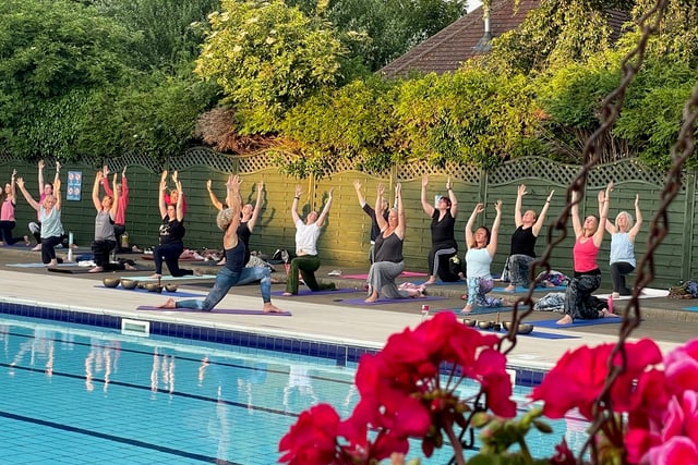 Salute the sun with sunset yoga at Petersfield Open Air Swimming Pool