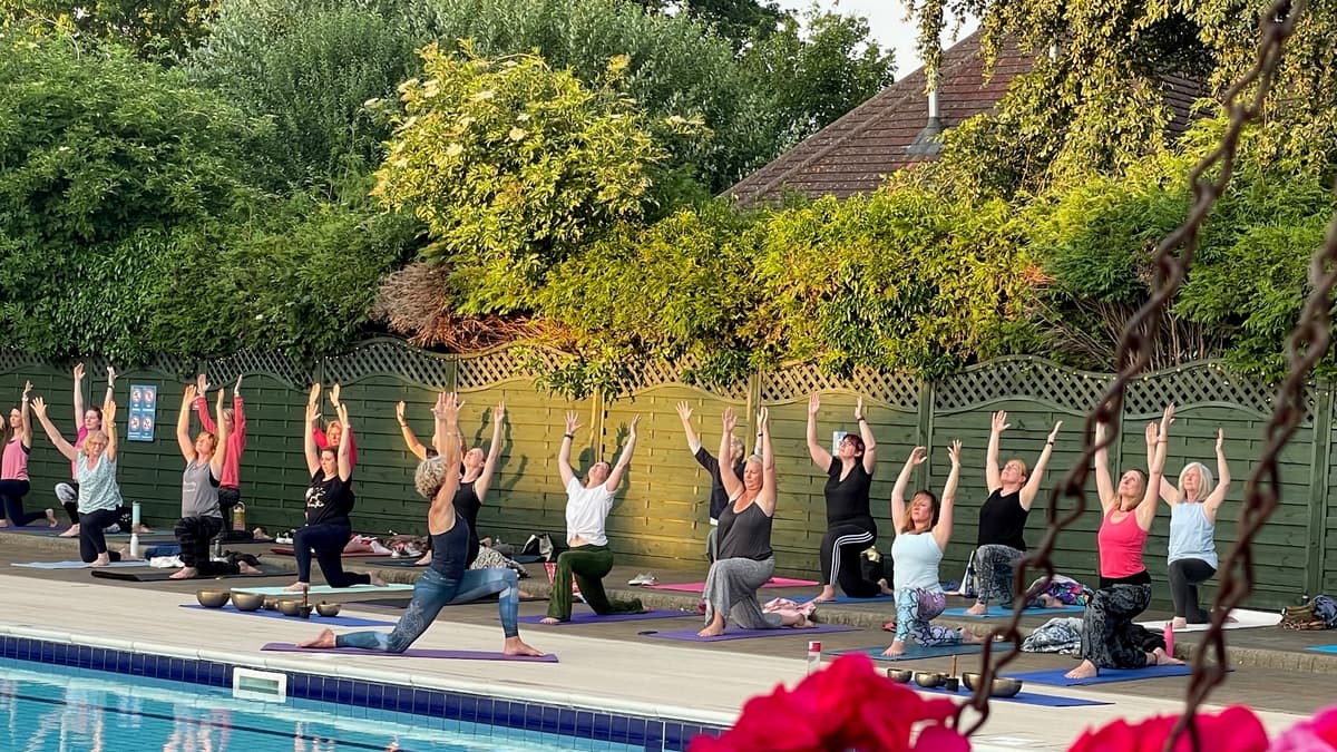 Pool Yoga Fun Salute the sun with sunset yoga at Petersfield Open Air Swimming Pool ...