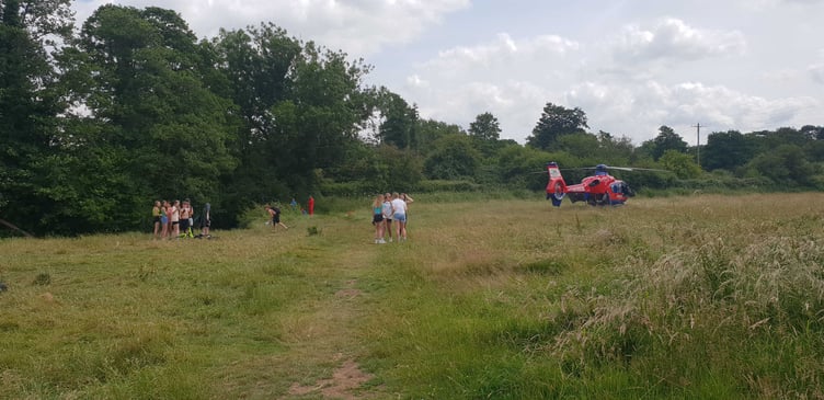 The scene of the emergency in Fox's Field, Wellington.